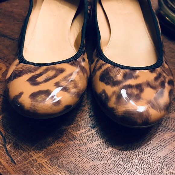 J.Crew Flats Shoes Cheetah Print Leopard Leather - Picture 2 of 4